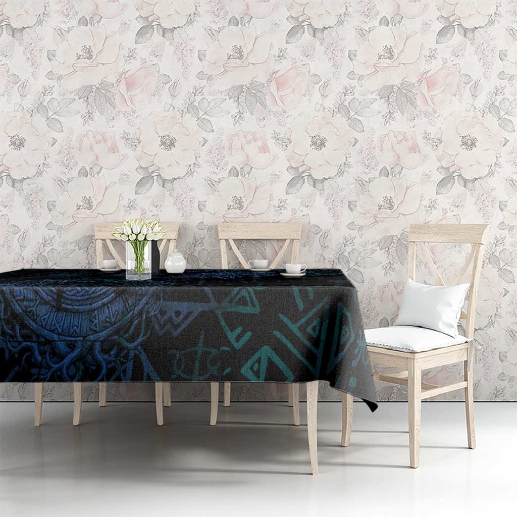 Odin Norse Mythology Tablecloth Viking Rune Art Style