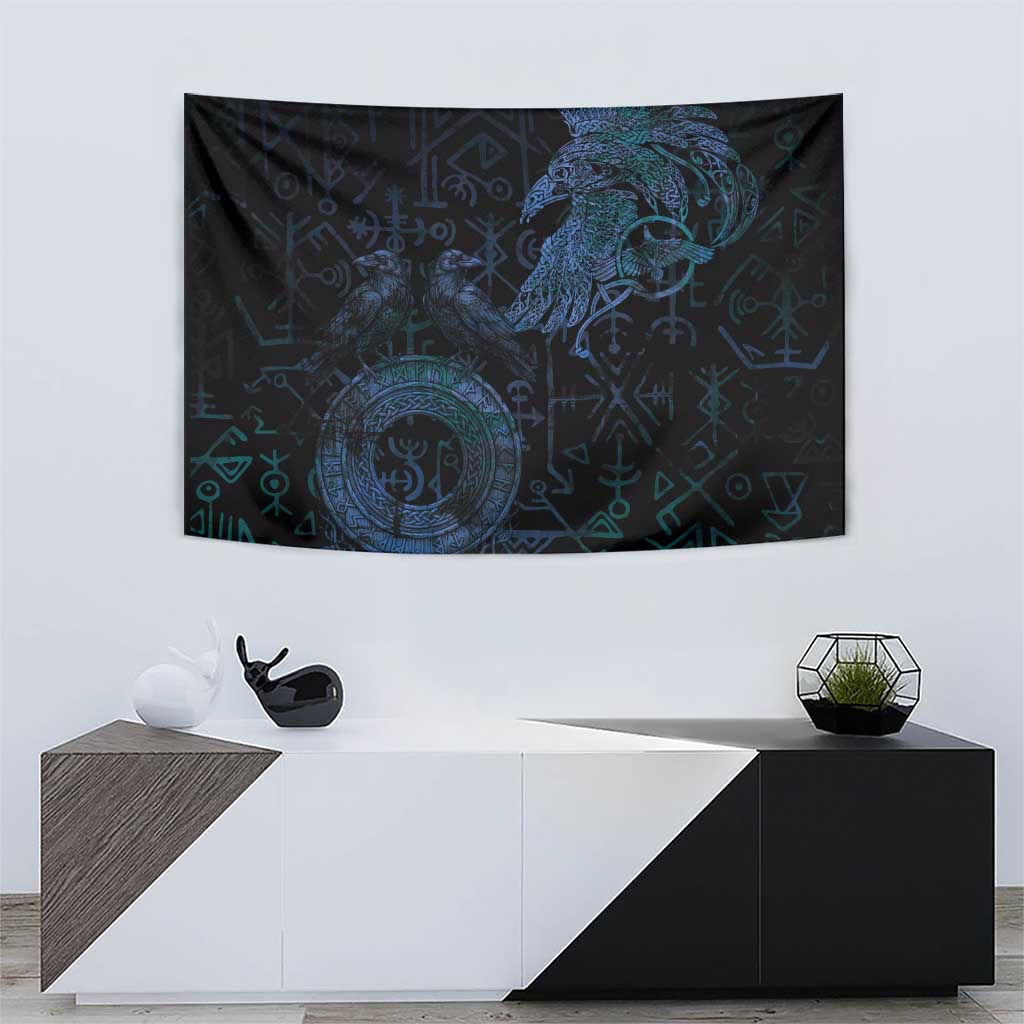 Odin Norse Mythology Tapestry Viking Rune Art Style