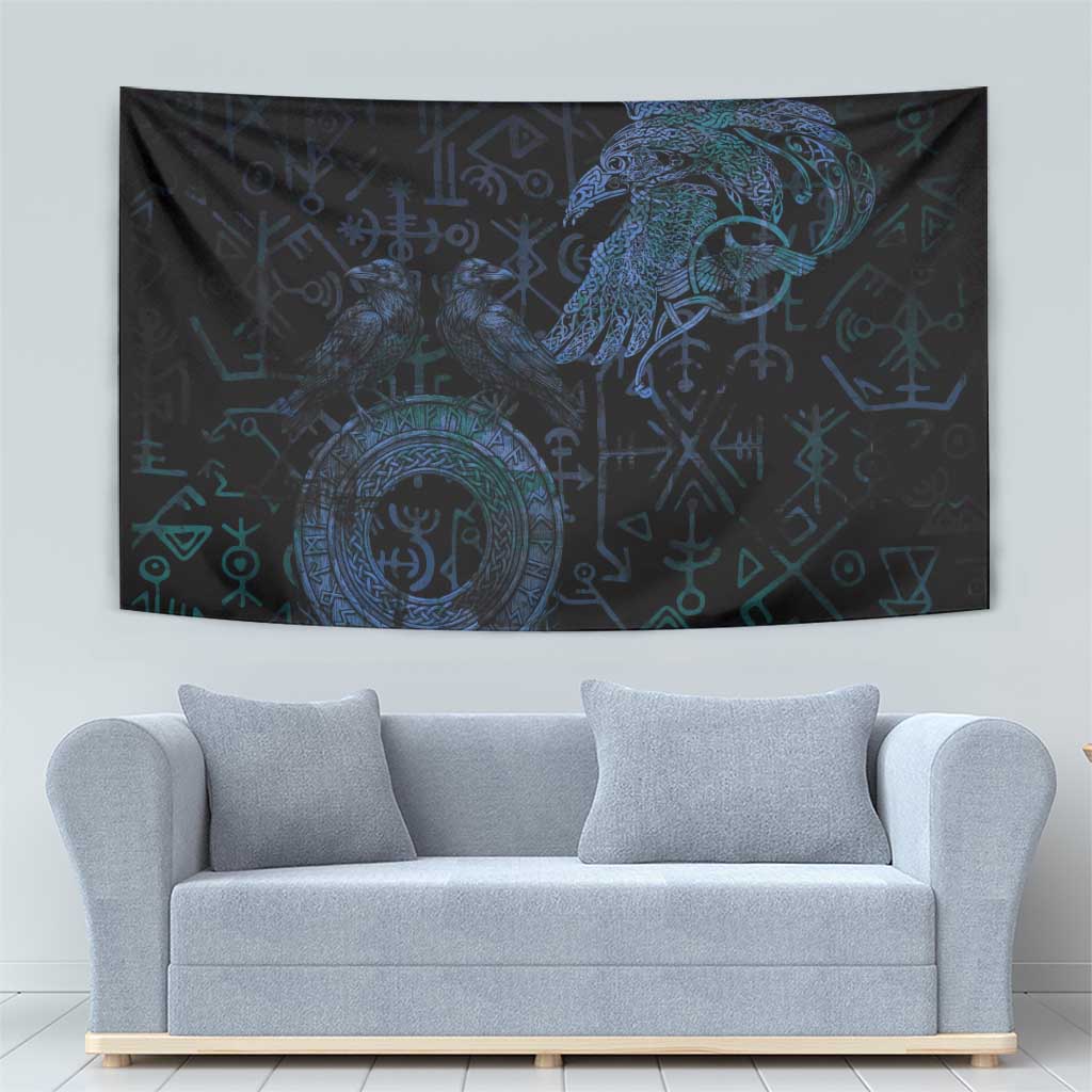 Odin Norse Mythology Tapestry Viking Rune Art Style