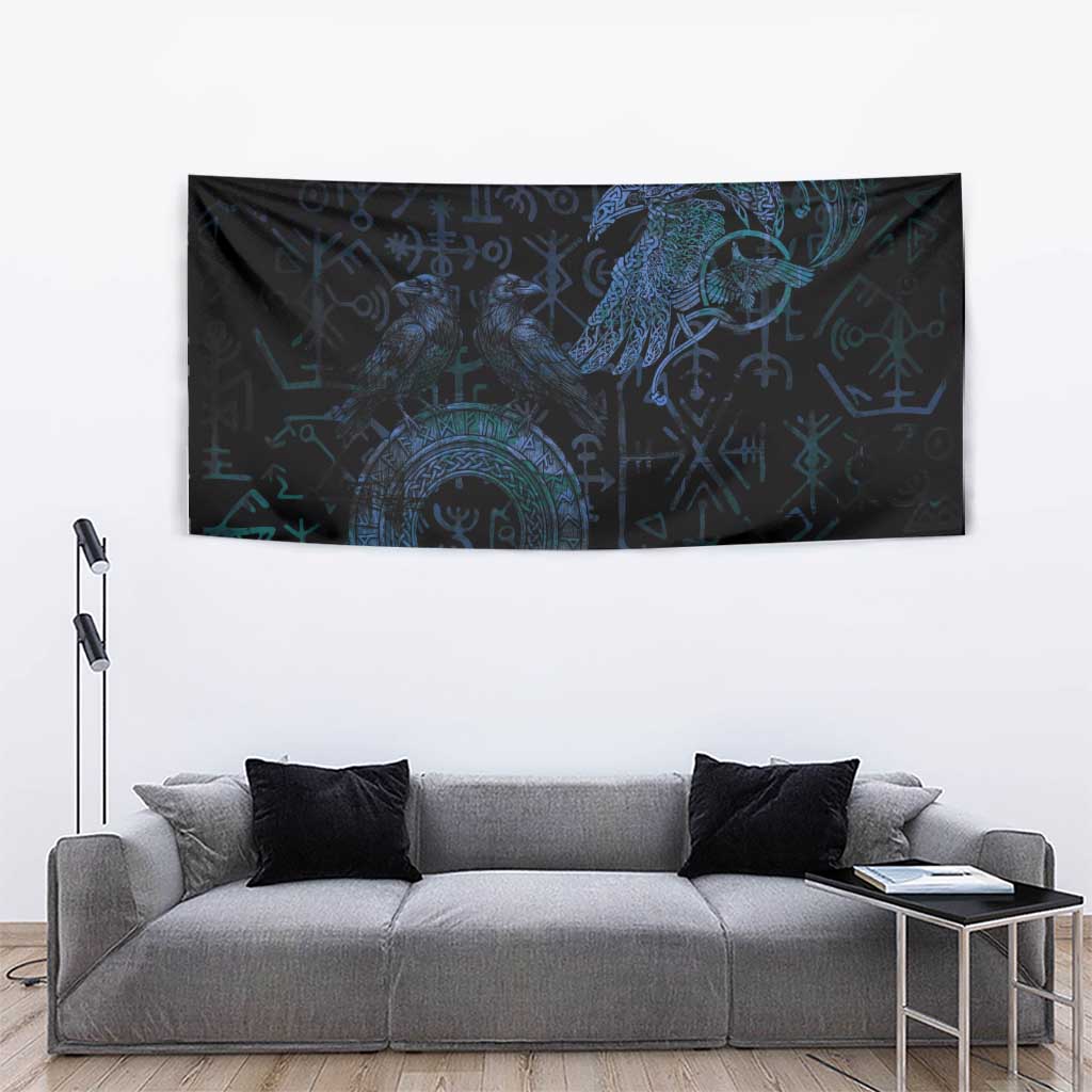 Odin Norse Mythology Tapestry Viking Rune Art Style