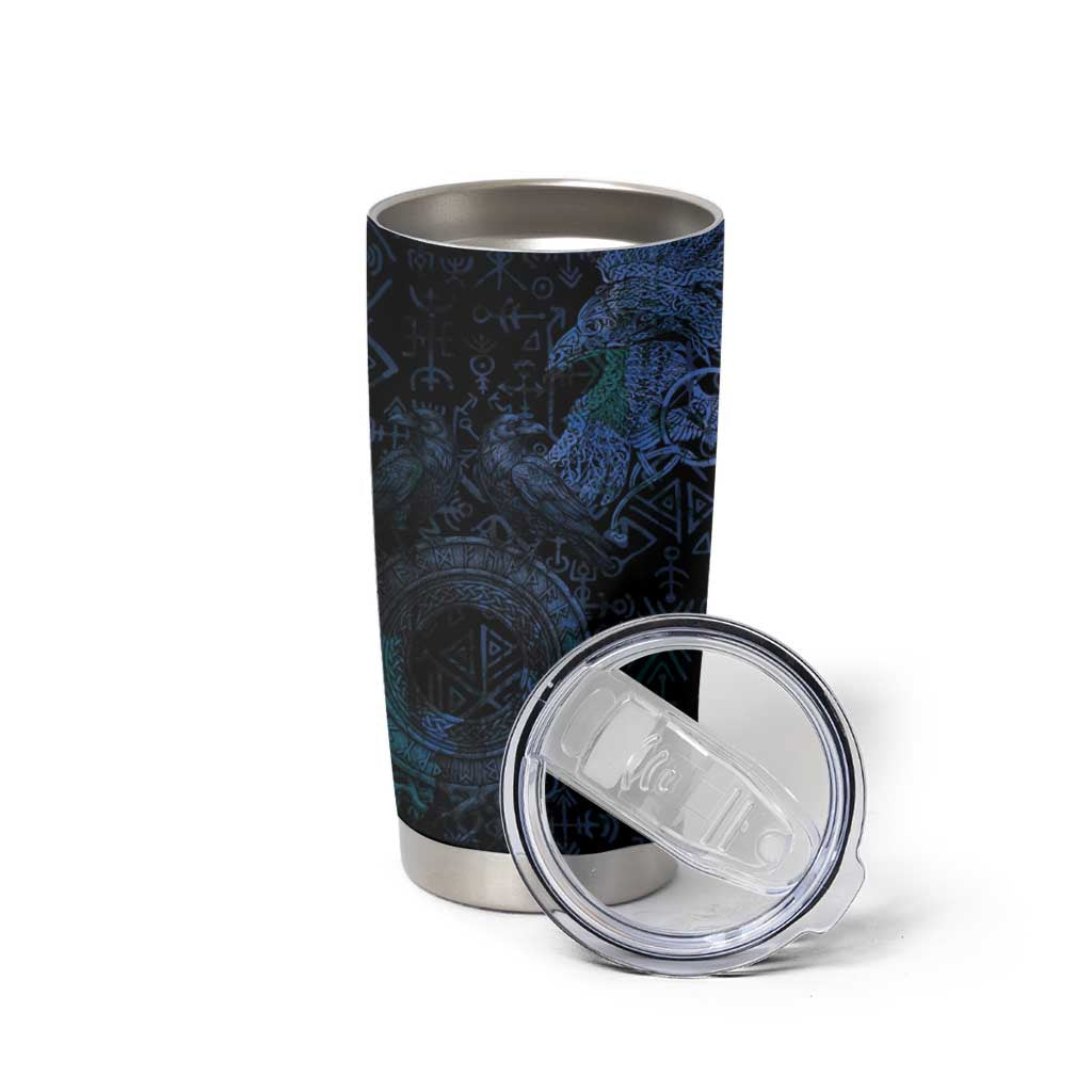 Odin Norse Mythology Tumbler Cup Viking Rune Art Style