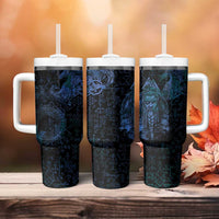 Odin Norse Mythology Tumbler With Handle Viking Rune Art Style