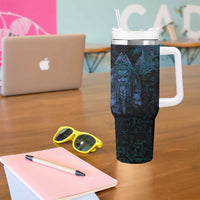 Odin Norse Mythology Tumbler With Handle Viking Rune Art Style