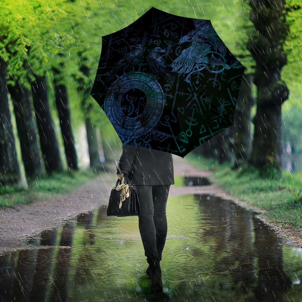 Odin Norse Mythology Umbrella Viking Rune Art Style