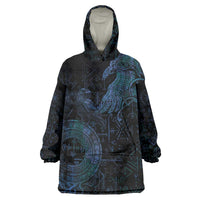 Odin Norse Mythology Wearable Blanket Hoodie Viking Rune Art Style