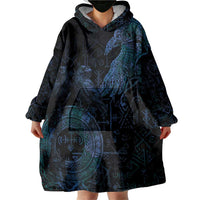 Odin Norse Mythology Wearable Blanket Hoodie Viking Rune Art Style