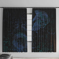 Odin Norse Mythology Window Curtain Viking Rune Art Style