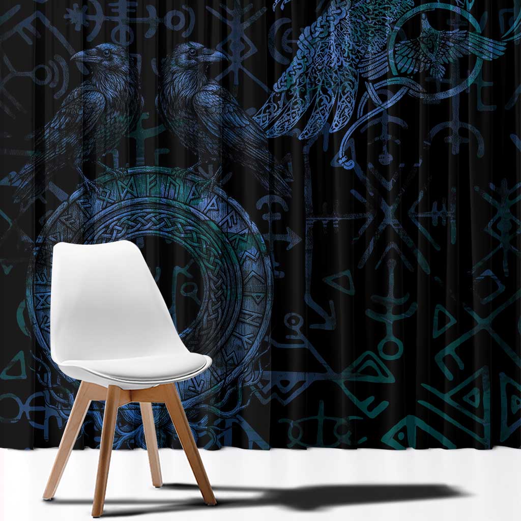 Odin Norse Mythology Window Curtain Viking Rune Art Style
