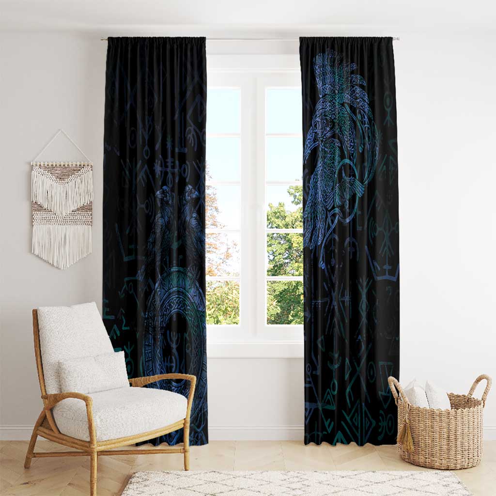 Odin Norse Mythology Window Curtain Viking Rune Art Style