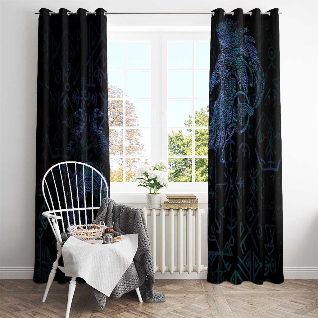 Odin Norse Mythology Window Curtain Viking Rune Art Style