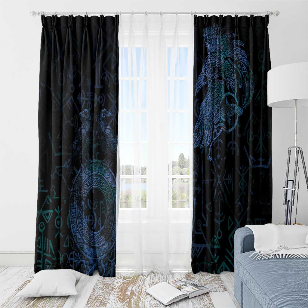 Odin Norse Mythology Window Curtain Viking Rune Art Style