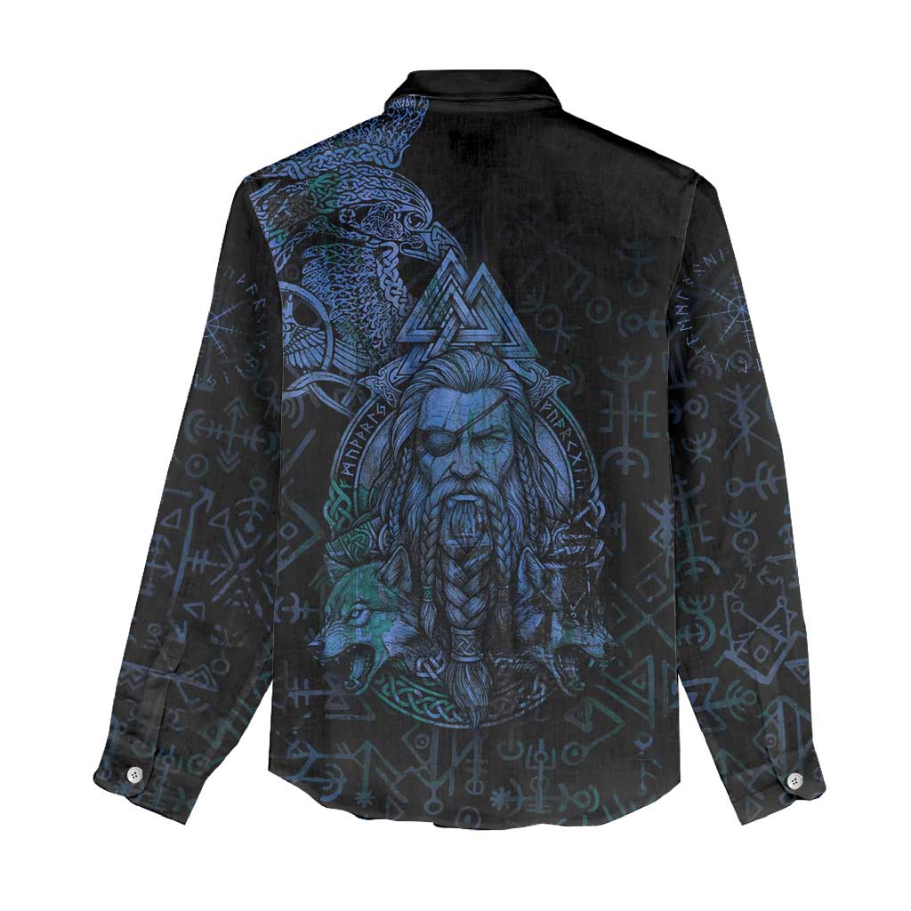 Odin Norse Mythology Women Casual Shirt Viking Rune Art Style