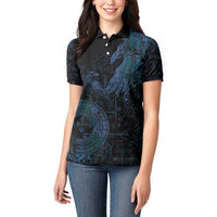 Odin Norse Mythology Women Polo Shirt Viking Rune Art Style