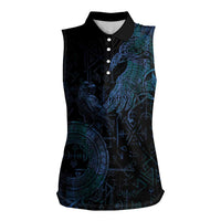 Odin Norse Mythology Women Sleeveless Polo Shirt Viking Rune Art Style