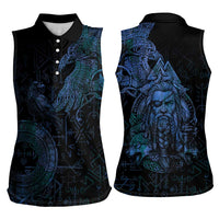 Odin Norse Mythology Women Sleeveless Polo Shirt Viking Rune Art Style
