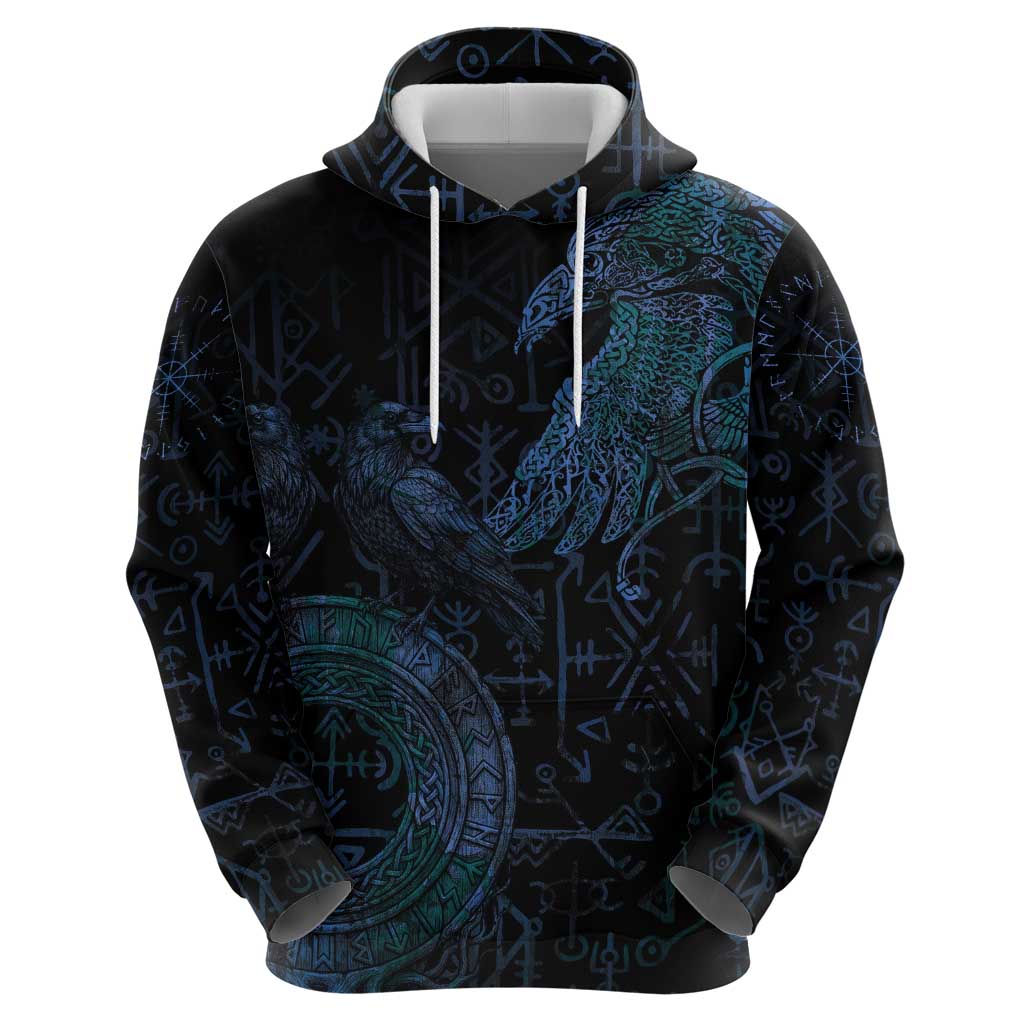 Odin Norse Mythology Zip Hoodie Viking Rune Art Style