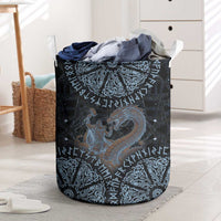 Thor and Jormungandr Norse Mythology Viking Laundry Basket Celtic Knot and Rune Art Style