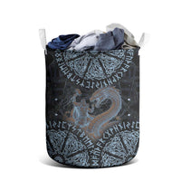 Thor and Jormungandr Norse Mythology Viking Laundry Basket Celtic Knot and Rune Art Style