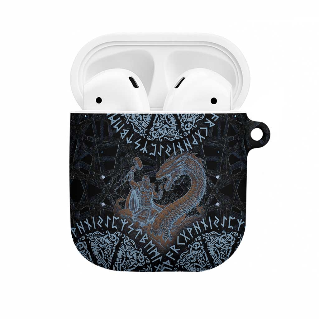 Thor and Jormungandr Norse Mythology Viking AirPods Case Celtic Knot and Rune Art Style