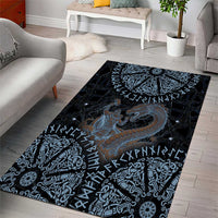 Thor and Jormungandr Norse Mythology Viking Area Rug Celtic Knot and Rune Art Style
