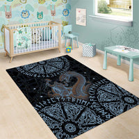 Thor and Jormungandr Norse Mythology Viking Area Rug Celtic Knot and Rune Art Style