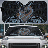 Thor and Jormungandr Norse Mythology Viking Auto Sun Shade Celtic Knot and Rune Art Style