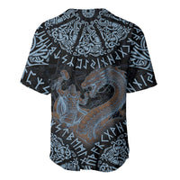 Thor and Jormungandr Norse Mythology Viking Baseball Jersey Celtic Knot and Rune Art Style