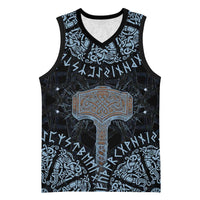 Thor and Jormungandr Norse Mythology Viking Basketball Jersey Celtic Knot and Rune Art Style