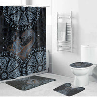 Thor and Jormungandr Norse Mythology Viking Bathroom Set Celtic Knot and Rune Art Style