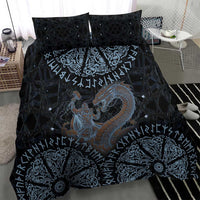 Thor and Jormungandr Norse Mythology Viking Bedding Set Celtic Knot and Rune Art Style