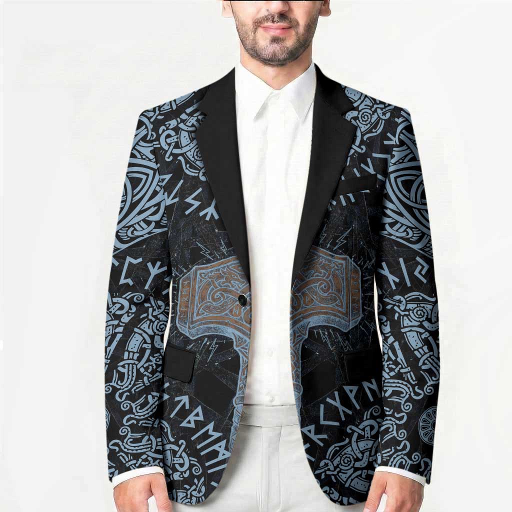 Thor and Jormungandr Norse Mythology Viking Blazer Celtic Knot and Rune Art Style