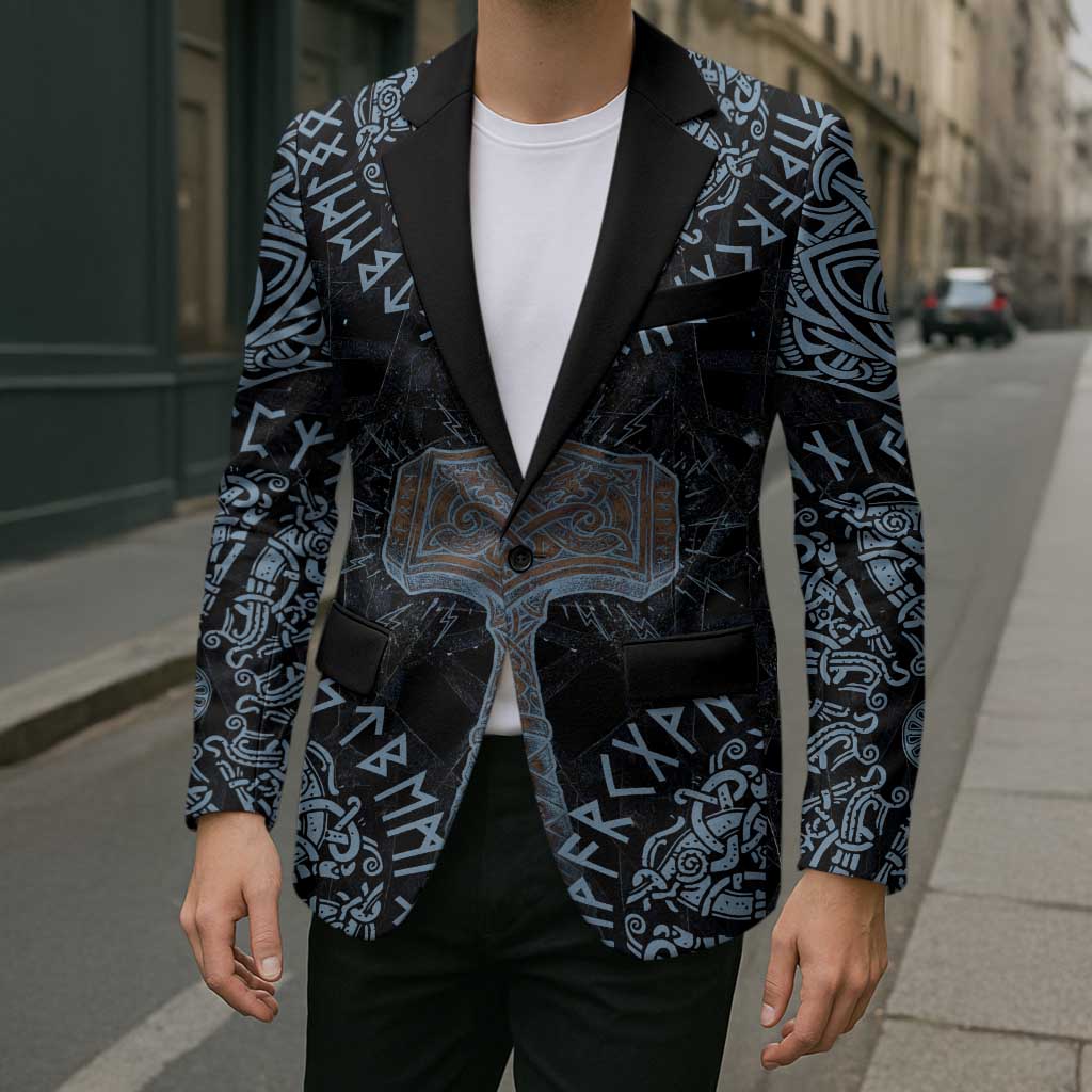 Thor and Jormungandr Norse Mythology Viking Blazer Celtic Knot and Rune Art Style