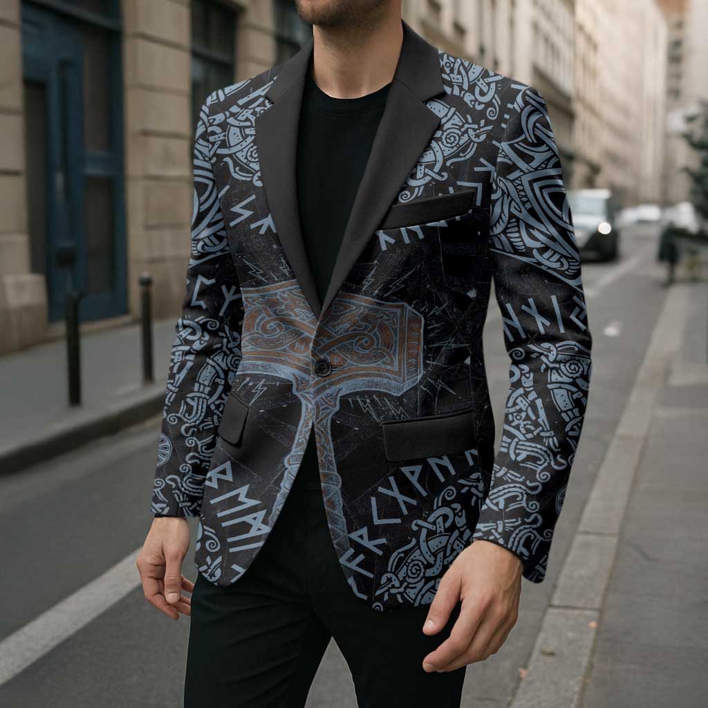 Thor and Jormungandr Norse Mythology Viking Blazer Celtic Knot and Rune Art Style