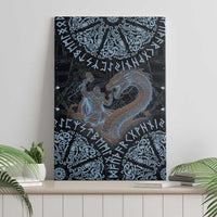 Thor and Jormungandr Norse Mythology Viking Canvas Wall Art Celtic Knot and Rune Art Style