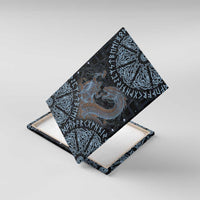 Thor and Jormungandr Norse Mythology Viking Canvas Wall Art Celtic Knot and Rune Art Style