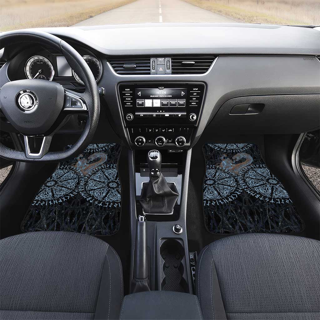 Thor and Jormungandr Norse Mythology Viking Car Mats Celtic Knot and Rune Art Style