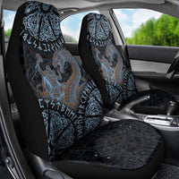 Thor and Jormungandr Norse Mythology Viking Car Seat Cover Celtic Knot and Rune Art Style