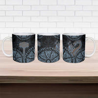 Thor and Jormungandr Norse Mythology Viking Ceramic Mug Celtic Knot and Rune Art Style