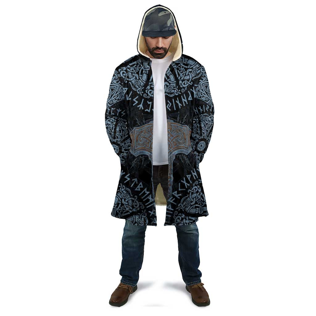 Thor and Jormungandr Norse Mythology Viking Cloak Celtic Knot and Rune Art Style