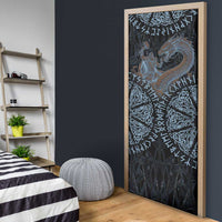 Thor and Jormungandr Norse Mythology Viking Door Cover Celtic Knot and Rune Art Style