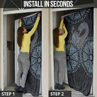 Thor and Jormungandr Norse Mythology Viking Door Cover Celtic Knot and Rune Art Style