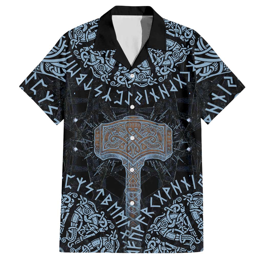 Thor and Jormungandr Norse Mythology Viking Hawaiian Shirt Celtic Knot and Rune Art Style