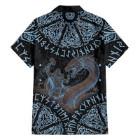 Thor and Jormungandr Norse Mythology Viking Hawaiian Shirt Celtic Knot and Rune Art Style