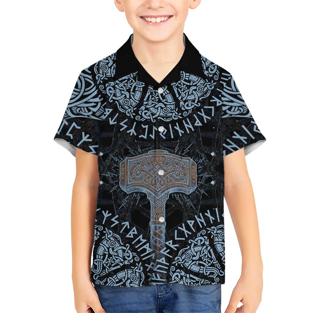 Thor and Jormungandr Norse Mythology Viking Hawaiian Shirt Celtic Knot and Rune Art Style