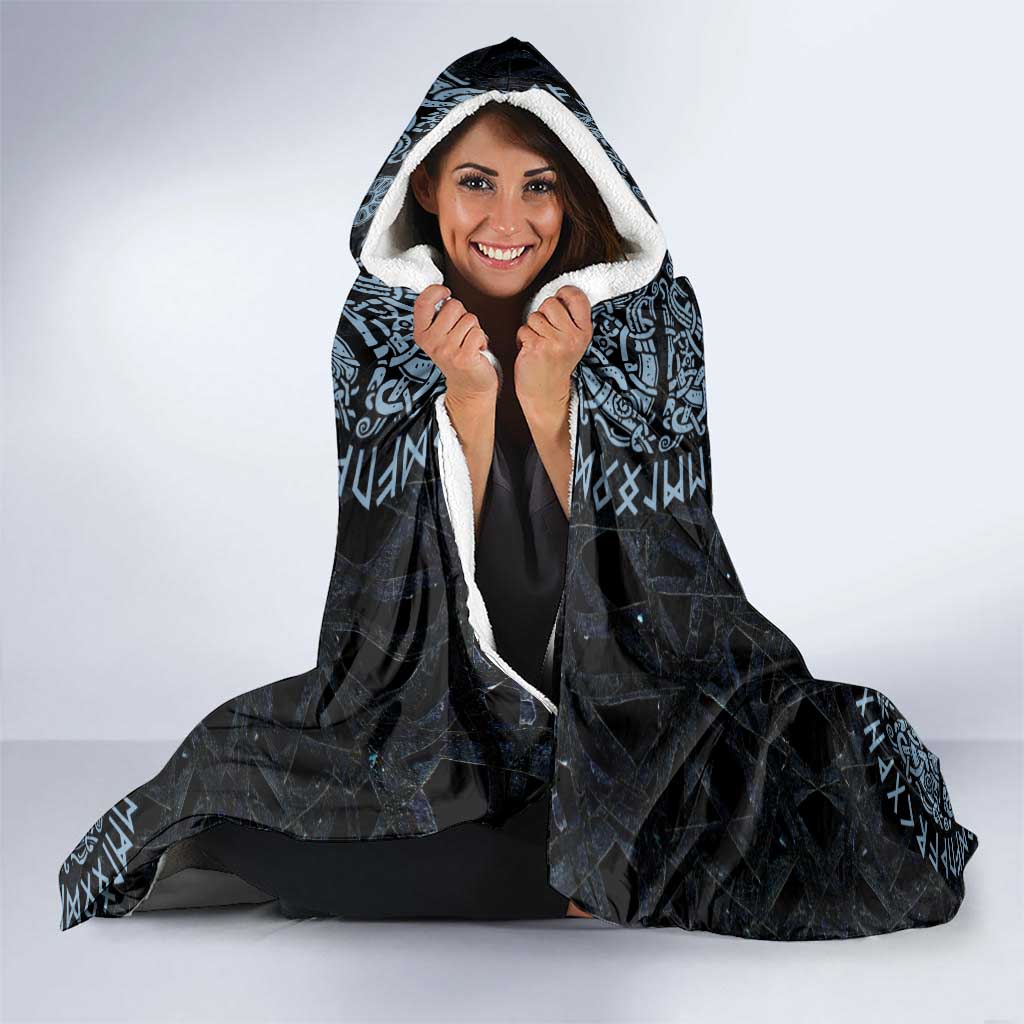 Thor and Jormungandr Norse Mythology Viking Hooded Blanket Celtic Knot and Rune Art Style
