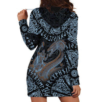 Thor and Jormungandr Norse Mythology Viking Hoodie Dress Celtic Knot and Rune Art Style