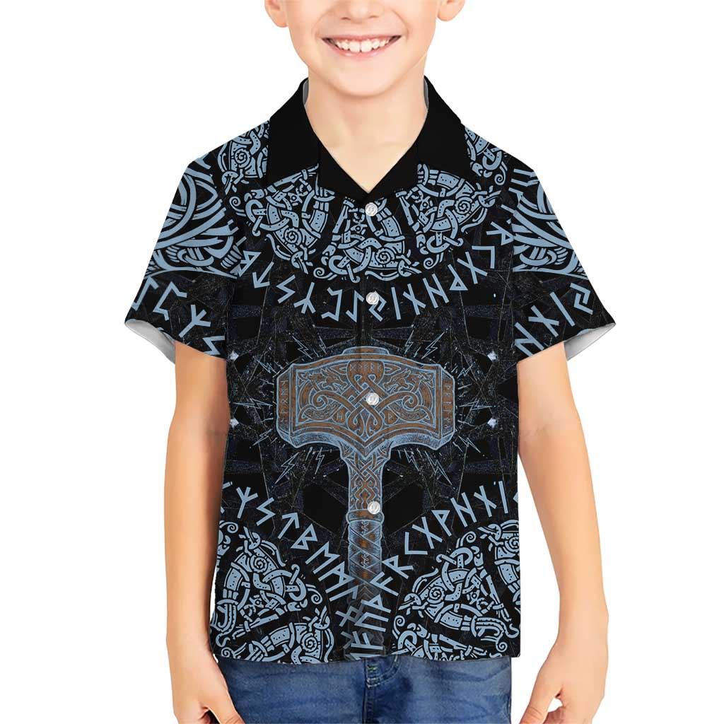 Thor and Jormungandr Norse Mythology Viking Kid Hawaiian Shirt Celtic Knot and Rune Art Style