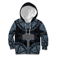 Thor and Jormungandr Norse Mythology Viking Kid Hoodie Celtic Knot and Rune Art Style