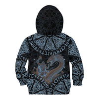 Thor and Jormungandr Norse Mythology Viking Kid Hoodie Celtic Knot and Rune Art Style