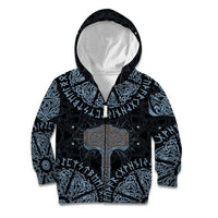 Thor and Jormungandr Norse Mythology Viking Kid Hoodie Celtic Knot and Rune Art Style